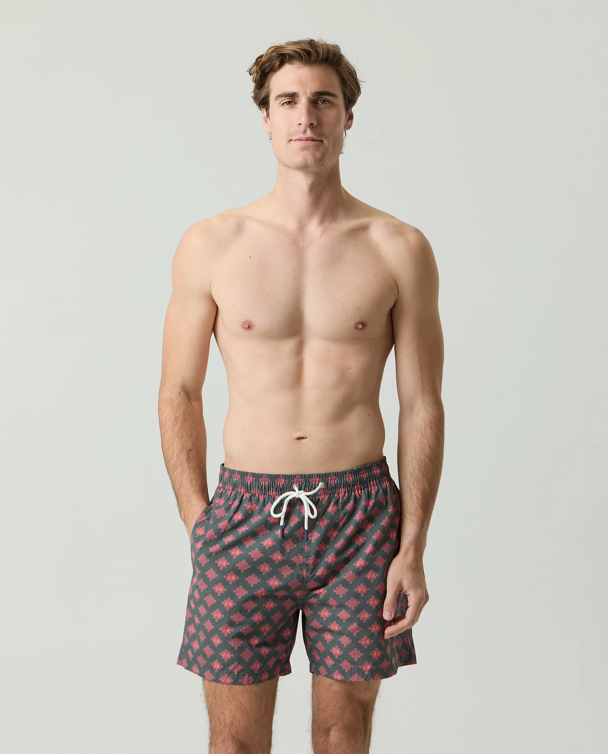 Bañador Logo Geometric Khaki