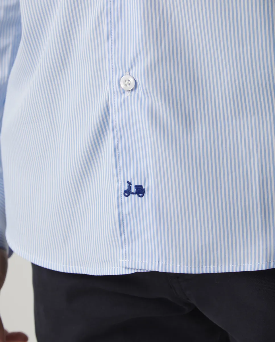 Camisa Classic pinzas stripes azulón - Image 4