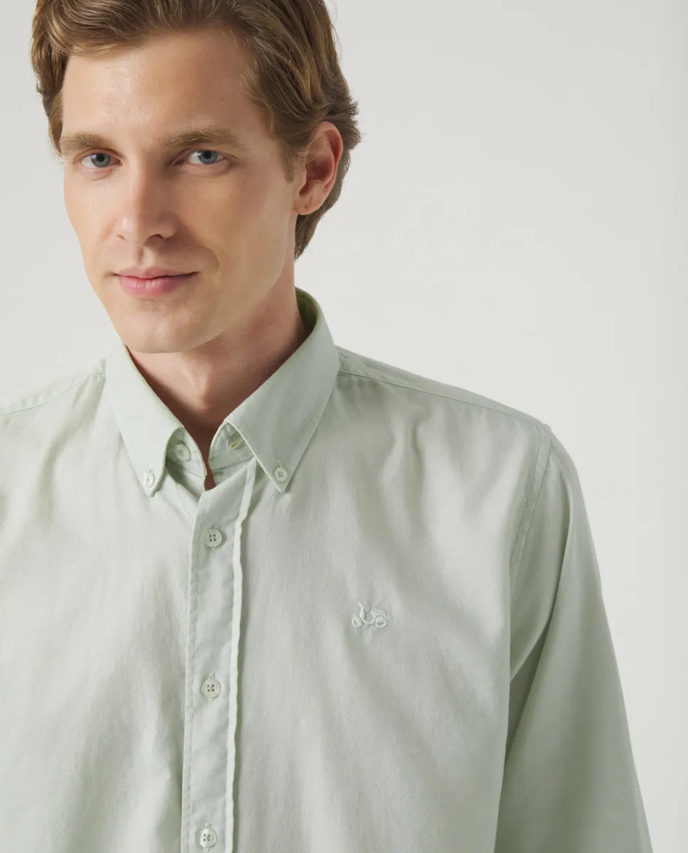 Camisa Estructura Pinpoint Verde Grisáceo - Image 3