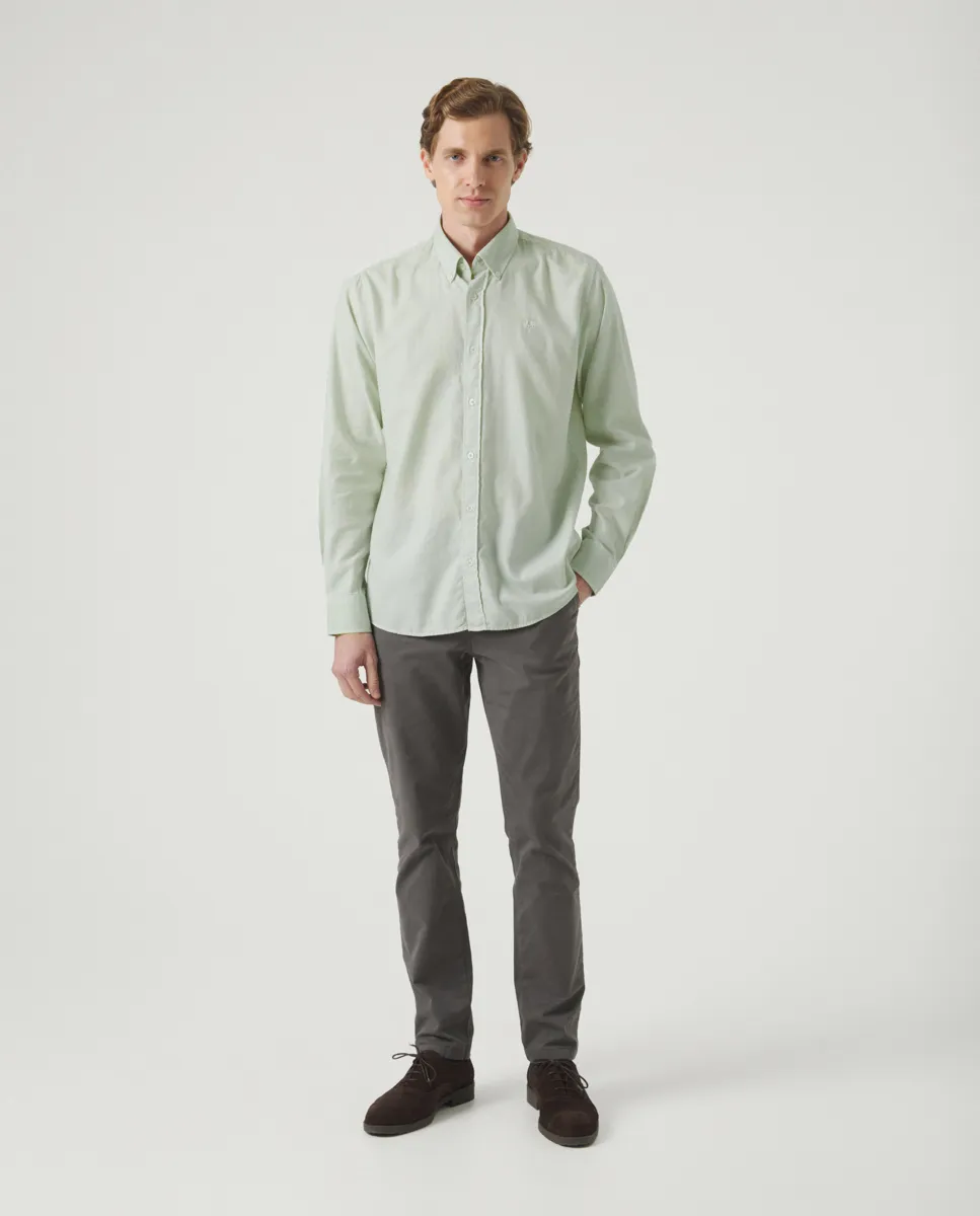 Camisa Estructura Pinpoint Verde Grisáceo - Image 4