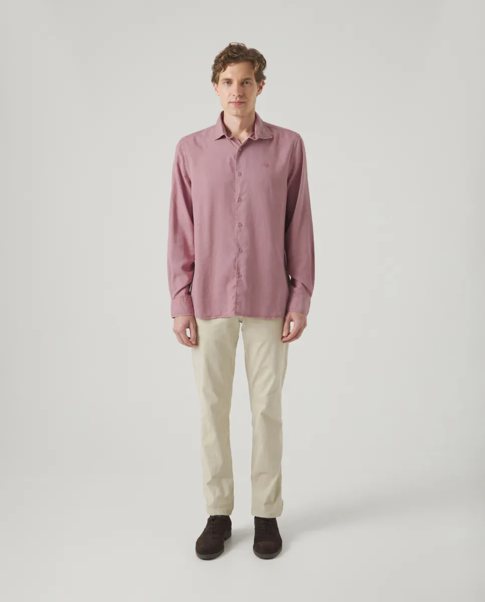 Camisa Forest Tencel Linen Burdeos - Image 4