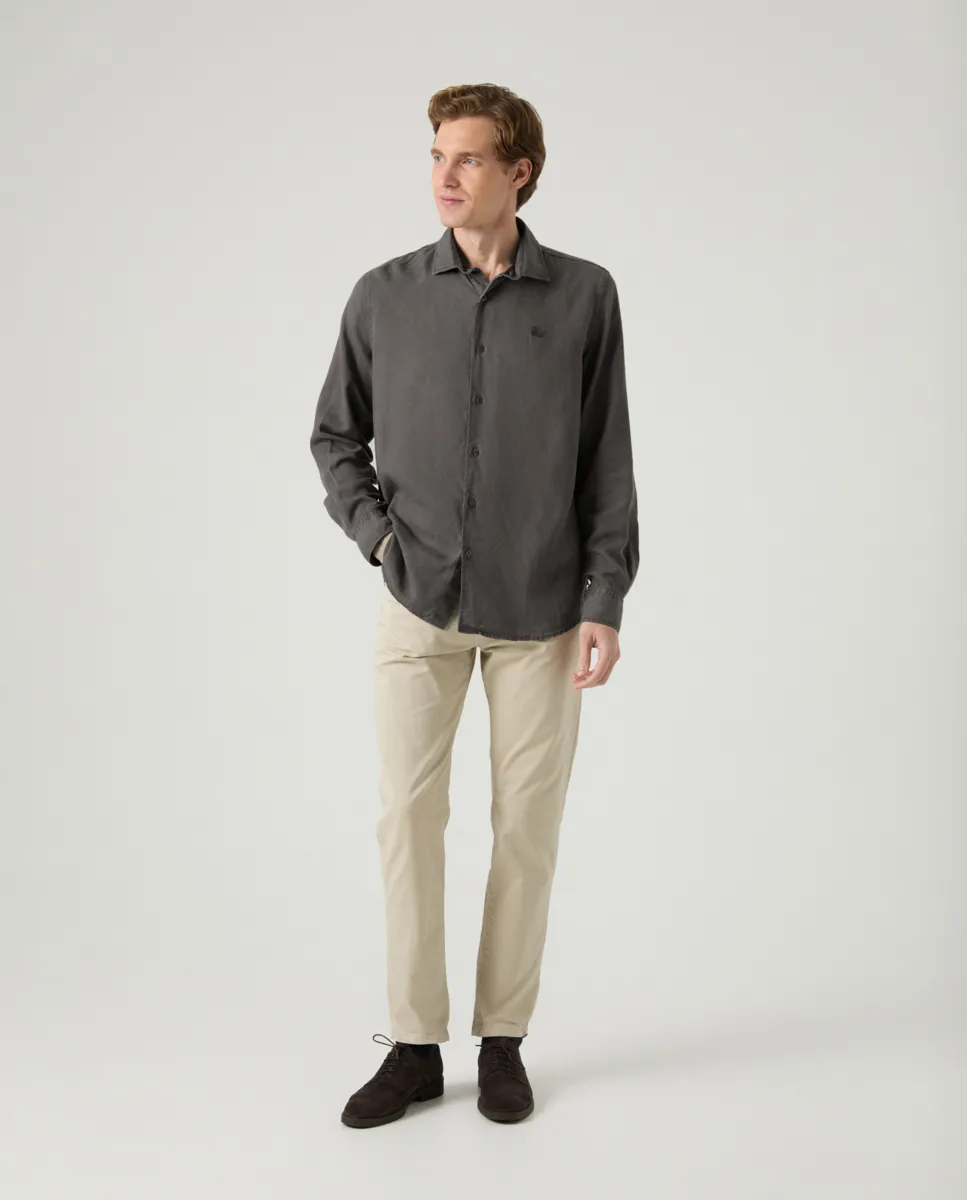 Camisa Forest Tencel Linen Gris Oscuro - Image 5