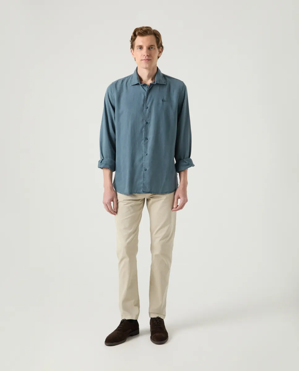 Camisa Forest Tencel Linen Verde Botella - Image 3