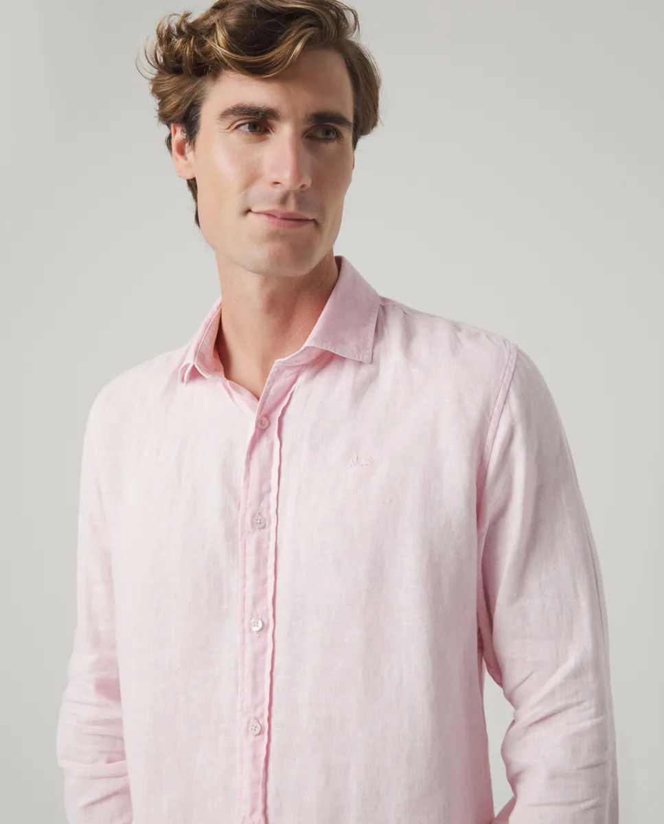 Camisa Linen Rosa Pastel - Image 2