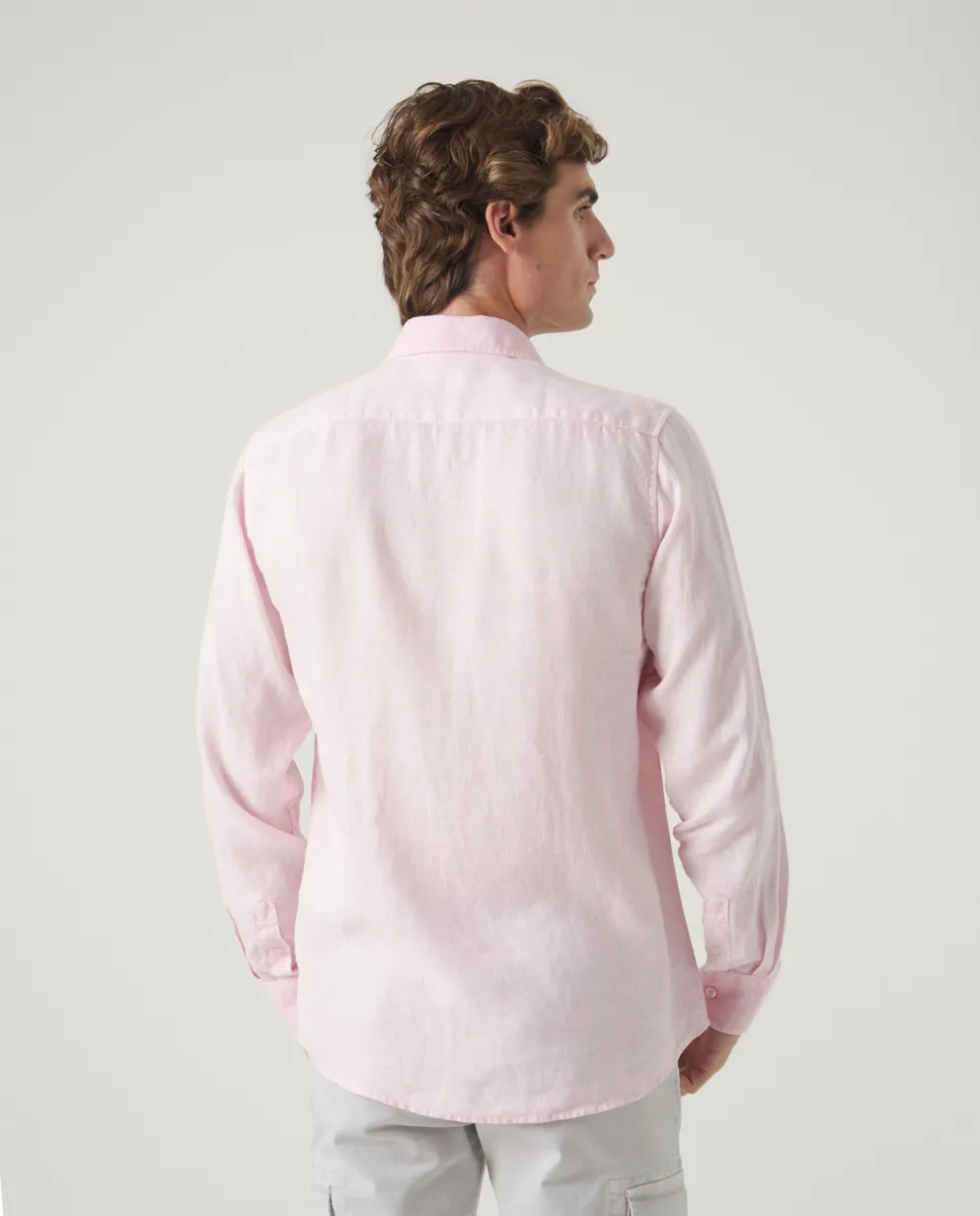 Camisa Linen Rosa Pastel - Image 3