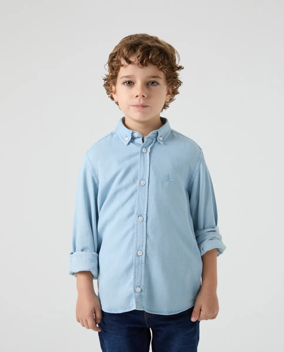 Camisa niño tencel denim claro - Image 5
