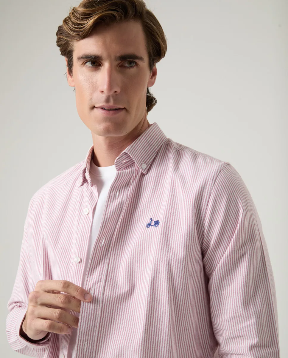 Camisa Oxford Stripes Burdeos - Image 3