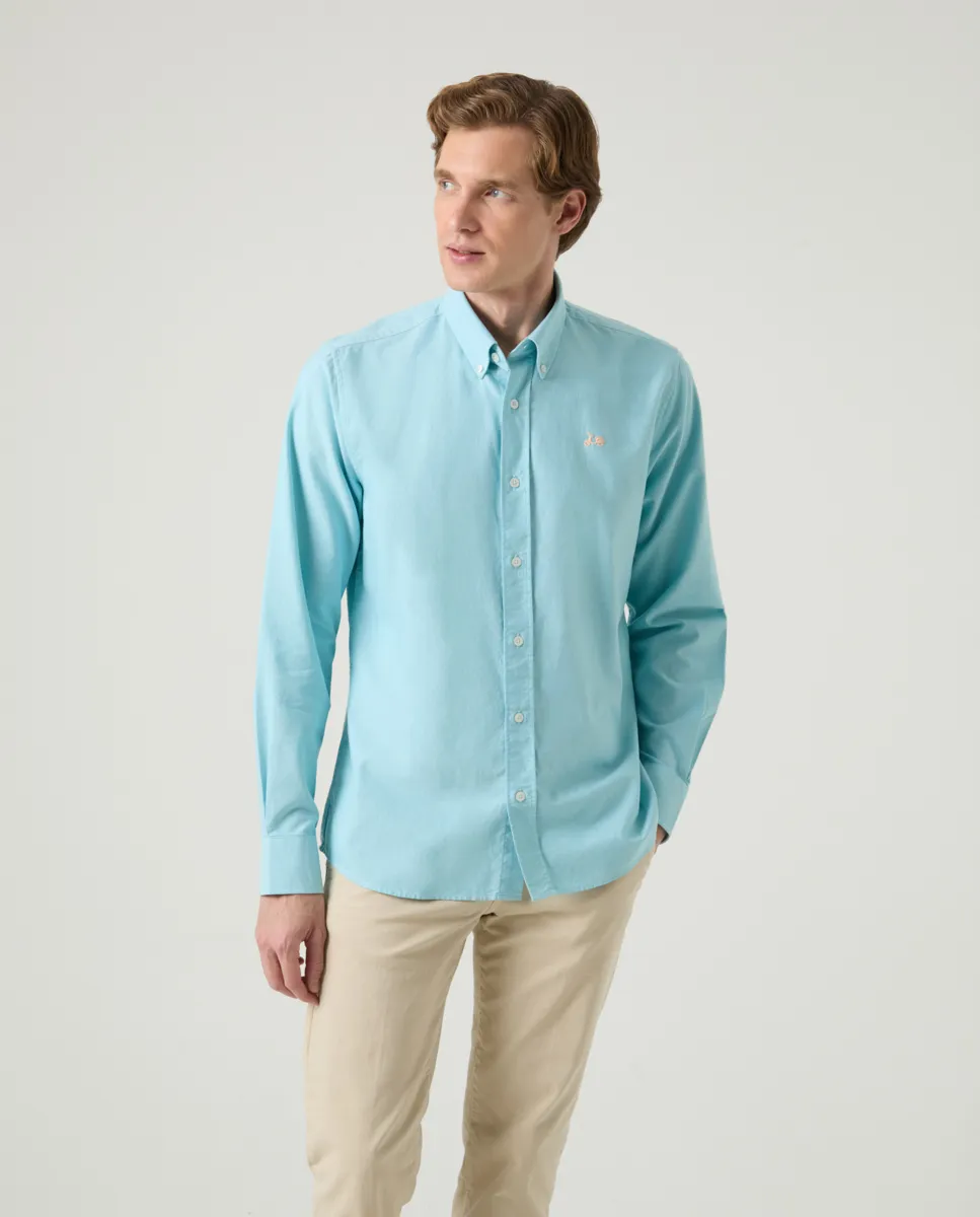 Camisa Oxford Turquesa