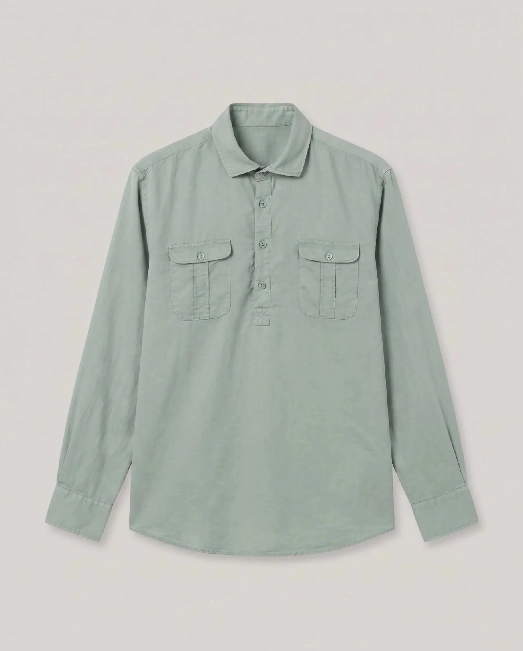 Camisa Polera Forest Tencel Linen Khaki - Image 6
