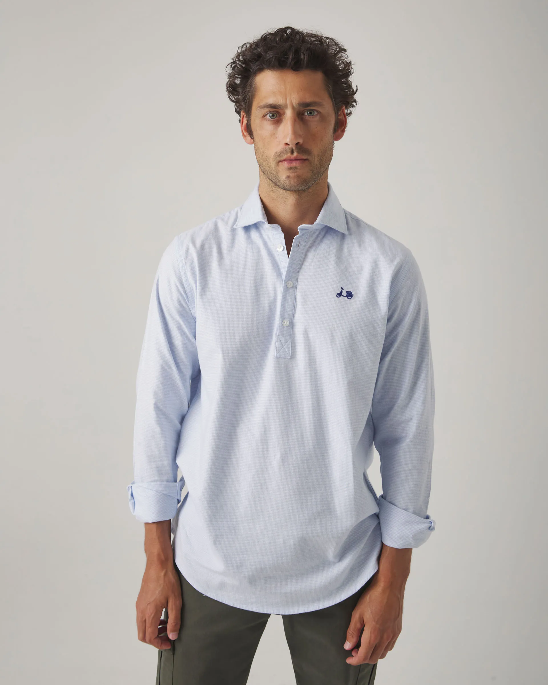Camisa Polera Gallo Celeste