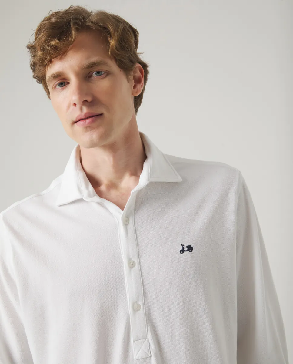 Camisa Polera Piqué Blanco - Image 2
