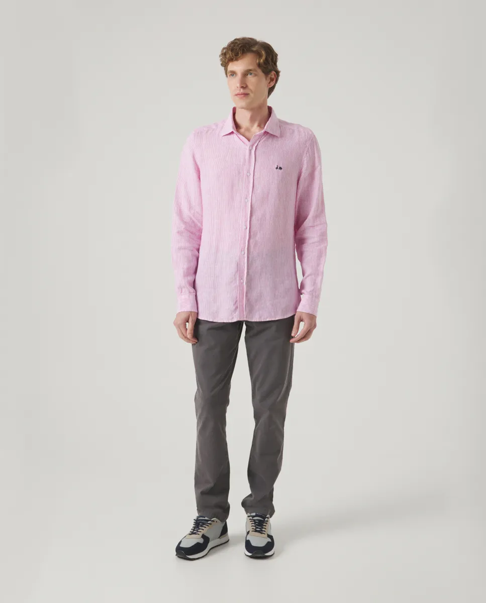 Camisa Sport Raya Linen Rosa - Image 5