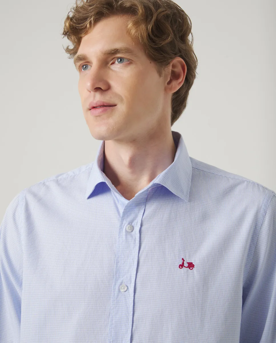Camisa Vichy Celeste