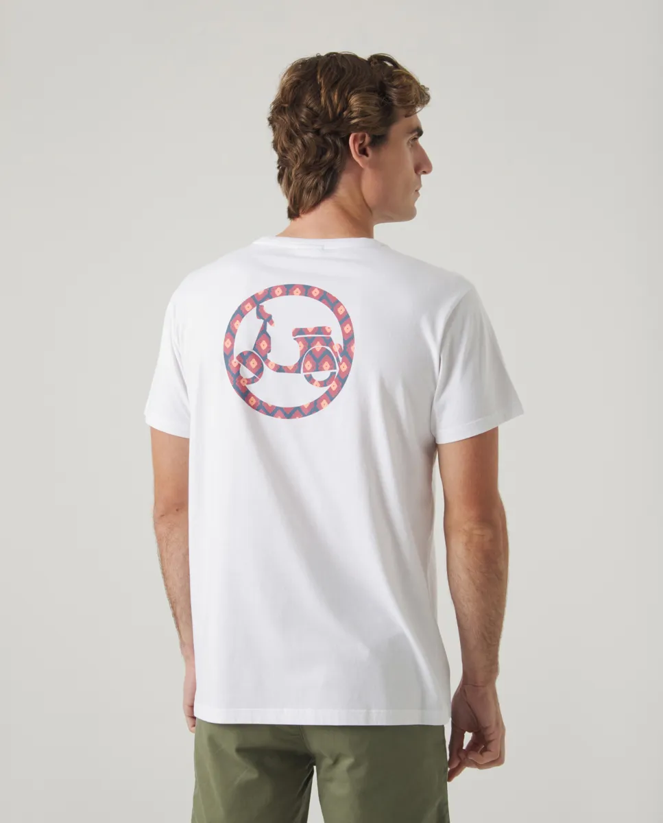 Camiseta Ikat Moto Blanco