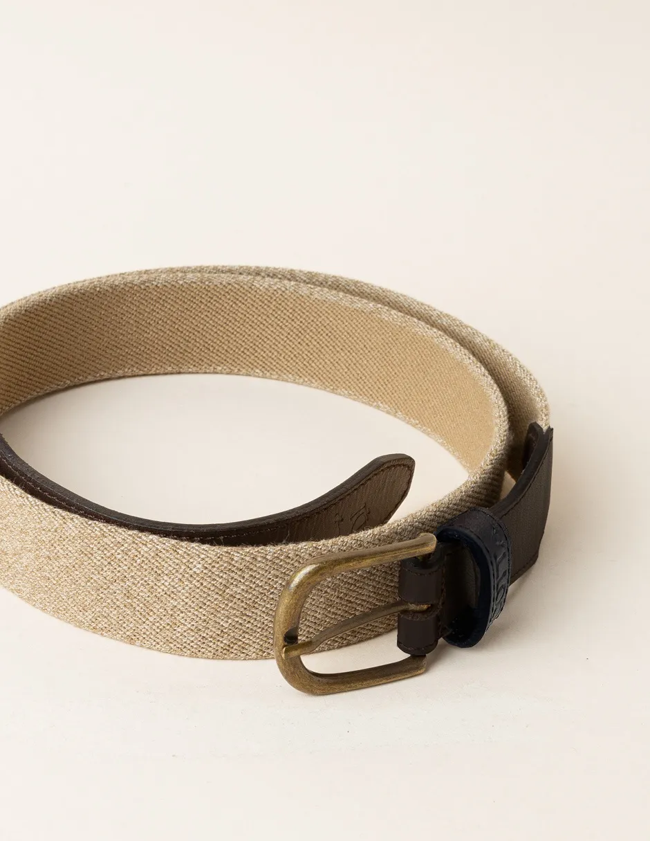 Cinturón elástico desgastado beige - Image 3