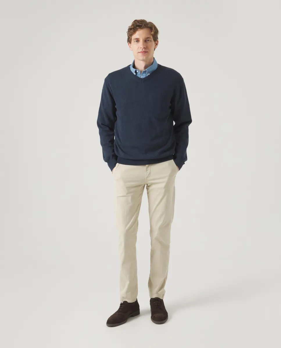 Jersey Classic V Neck Cotton Marino - Image 4