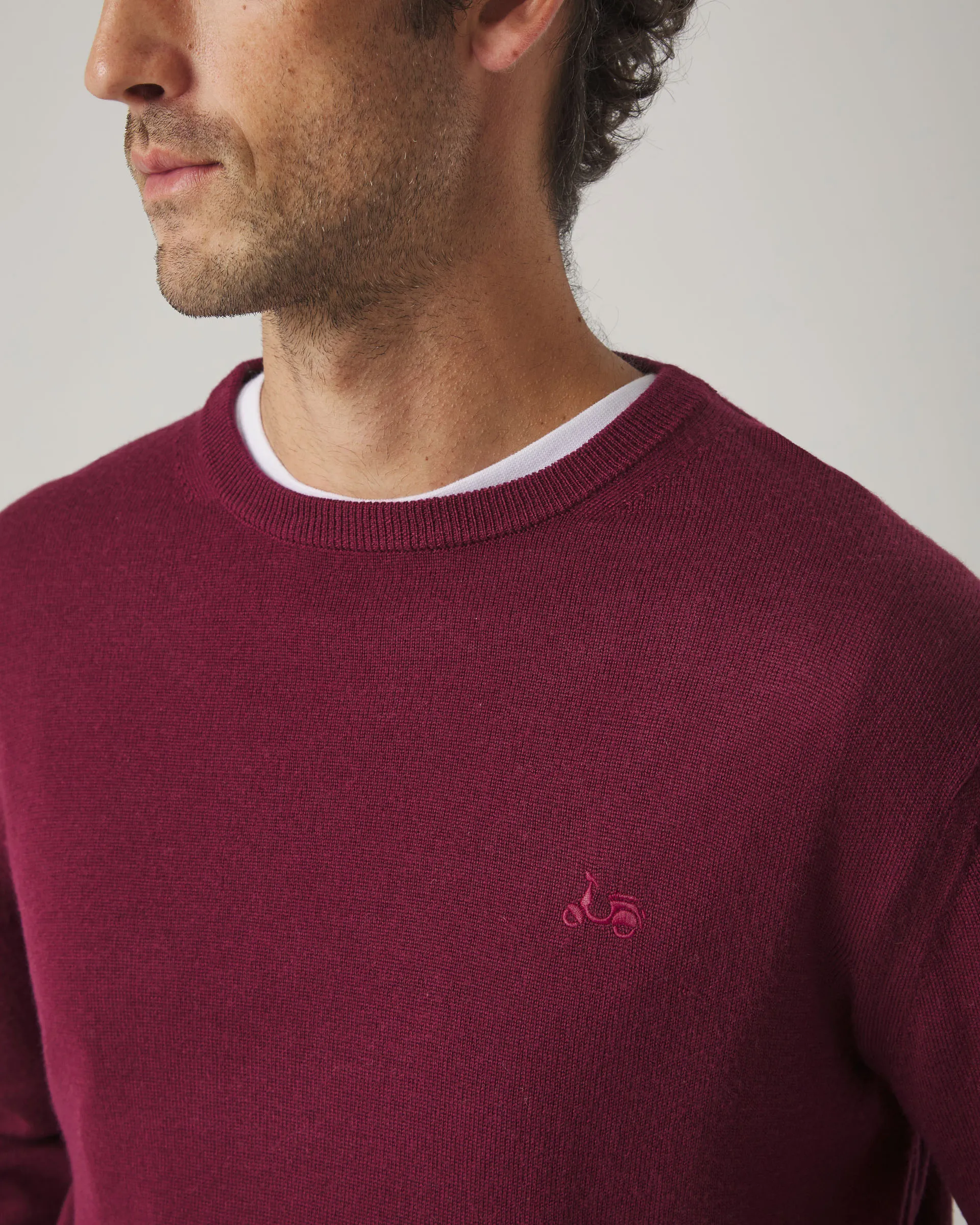 Jersey Crew Neck Merino Burdeos - Image 3