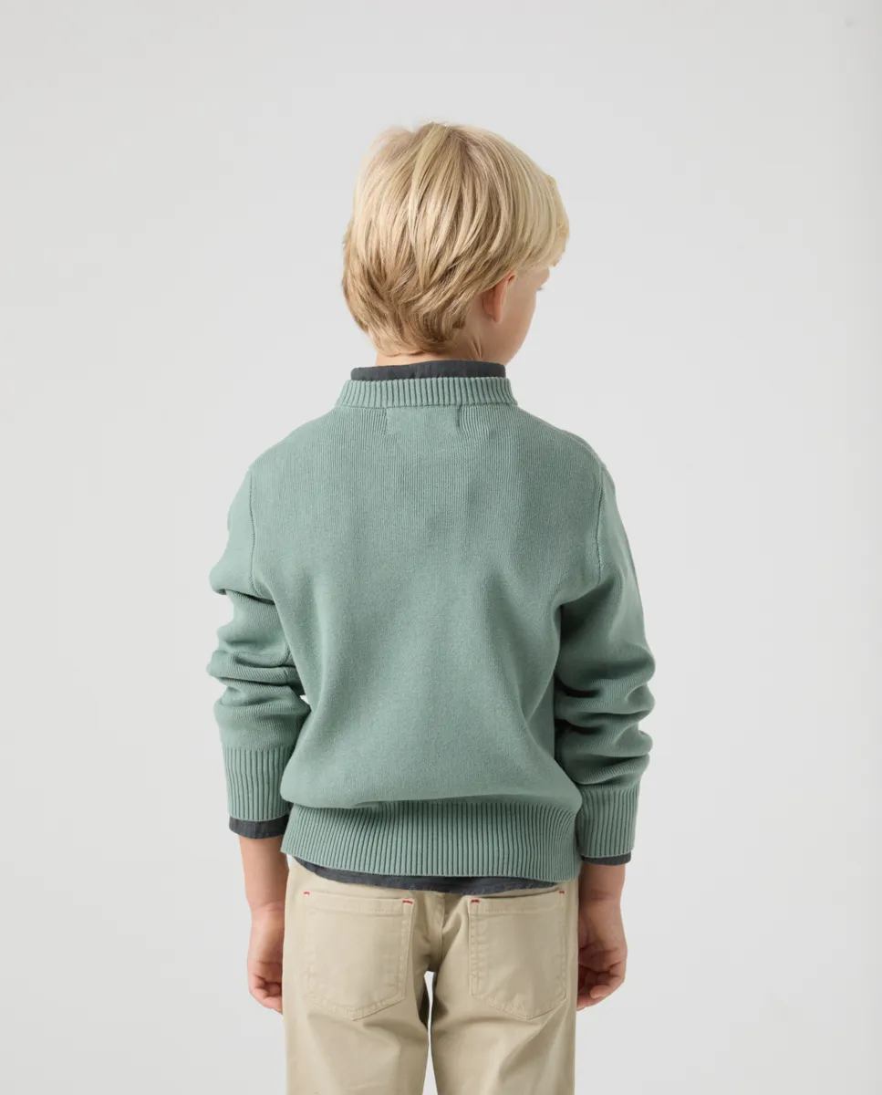 Jersey Niño Scotta Verde Grisaceo - Image 3