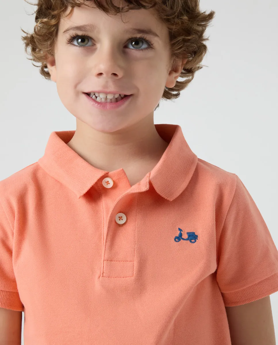 Polo Niño Classic Coral