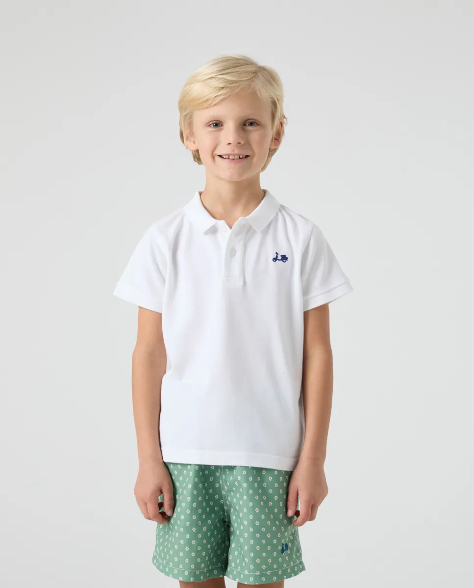 Polo Niño Logo Stitch Blanco - Image 3